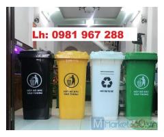 Thùng rác 4 màu phân loại rác thải y tế