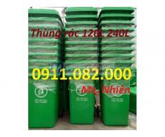Sỉ giá rẻ số lượng thùng rác 120L 240L 660L giá rẻ tại vĩnh long, thùng rác nắp kín đủ màu-