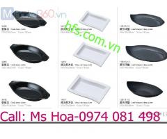 Bát đĩa lẩu nướng, bát đĩa melamine sứ ngọc