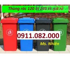 Thùng rác màu xanh giá rẻ- thùng rác 120L 240L 660L giá rẻ tại long an-