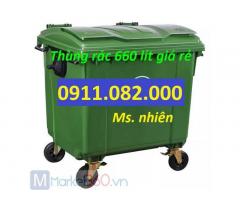 Thùng rác màu xanh giá rẻ- thùng rác 120L 240L 660L giá rẻ tại long an-