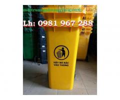 Cung cấp thùng rác nhựa 120 lít màu vàng y tế
