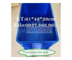 Sóng bít 3T9, thùng nhựa HS026, thùng nhựa dúng trong phân xưởng, thùng nhựa công nghiệp màu xanh