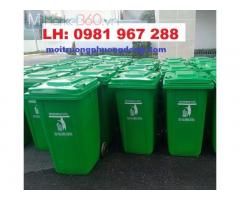 Cung cấp thùng rác nhựa HDPE 120 Lít màu xanh
