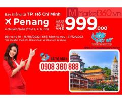 Vé Tp.Hcm đi Penang giá từ 999K - Air Asia