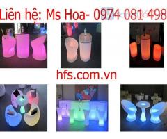 Bàn ghế cafe phát sáng, bàn ghế led 16 màu