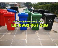 Thùng rác nhựa màu đỏ 240 lít công cộng