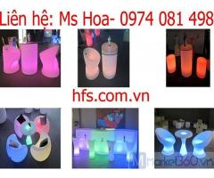 Bàn ghế led nhiều màu, quầy bar led phát sáng