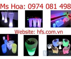 Bàn ghế led nhiều màu, quầy bar led phát sáng