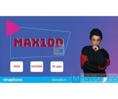 ĐĂNG KÝ gói cước MAX100 Vinaphone với 100K CÓ 90GB dùng SUỐT THÁNG