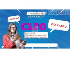 Gói cước 4G C120 của Mobifone khuyến mãi “cực khủng”