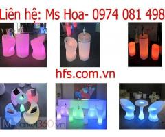 Bàn ghế nhựa phát sáng nhiều màu giá tốt