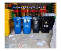 Thùng rác công nghiệp màu xanh dương 120L giá rẻ