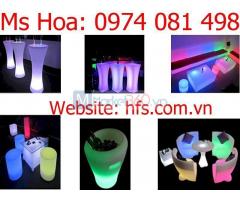 Bàn coctailk, bàn ghế led phát sáng nhiều màu