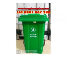 Bán thùng rác 80 lít màu xanh công cộng