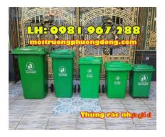 Thùng rác nhựa 100 lít màu xanh công cộng