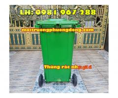 Thùng rác nhựa 100 lít màu xanh công cộng