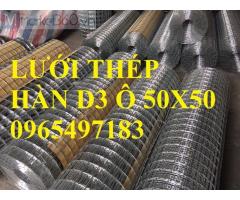 Lưới thép hàn cuộn D3 ô 50x50mm khổ 1x15m, 1.2x15m, 1.5 x15m.