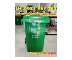 Bán thùng rác nhựa 100L màu xanh tại Hà Nội