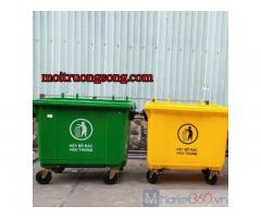 Xe thu gom rác 660l - xe đẩy rác thải 660l- xe gom rác thải giá rẻ SG