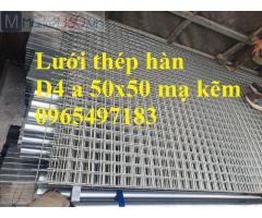 Tấm lưới thép hàn D4 a 50x50mm hàng đen, hàng mạ kẽm