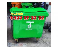 Thùng rác nhựa 1100 lít HDPE, xe gom rác giá rẻ HCM, HN