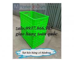 Sọt kéo hàng trong nhà xưởng, sọt 5 bánh xe, sọt ship hàng, sọt dùng chở hàng cho các shipper