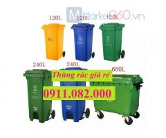 Sỉ giá rẻ số lượng thùng rác 120L 240L 660L giá rẻ tại cần thơ- thùng rác nhựa-