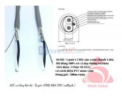 Cáp tín hiệu âm thanh 18AWG 1 Pair Altek Kabel chính hãng