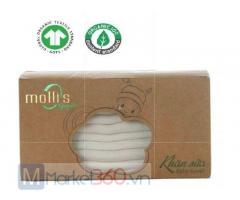 Bộ 10 Khăn tay sữa trẻ em Mollis Organic cao cấp P777 30cm x 30cm an toàn, thoải mái Mollis