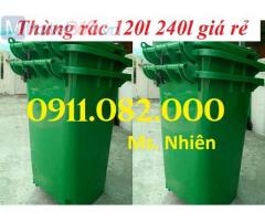 Hạ giá thùng rác nhựa, thùng rác 120l 240l 660l giá rẻ- thùng rác đủ màu-