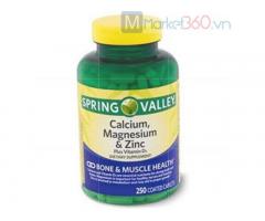 Viên uống bổ sung Calcium Magnesium Zinc 250 viên Spring Valley TP0003 Mỹ