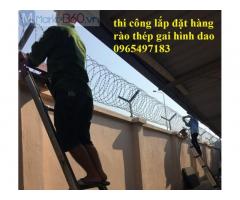 Dây thép gai hình dao, dây kẽm gai lưỡi dao, nhận thi công lắp đặt hàng rào thép gai hình dao