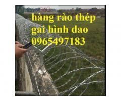 Dây thép gai hình dao, dây kẽm gai lưỡi dao, nhận thi công lắp đặt hàng rào thép gai hình dao