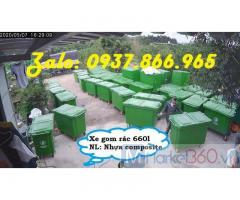 Xe thu gom rác thải, sản xuất thùng gom rác nhựa composite, thùng rác, thùng rác công cộng, thùng rác 660l