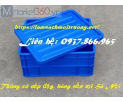 Thùng nhựa đặc có nắp, thùng cơ khí tại nhà xưởng, thùng nhựa tại hà nội, thùng b8