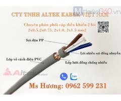 Cáp điều khiển 2 lõi Altek kabel 0.5, 0.75, 1.0, 1.5 mm2