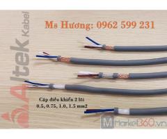 Cáp điều khiển 2 lõi Altek kabel 0.5, 0.75, 1.0, 1.5 mm2