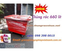 Thùng rác nhựa composite 660 lít giá rẻ