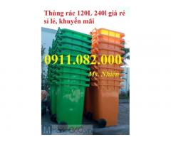 Thùng rác giá sỉ- thùng rác y tế, 120L 240L 660L màu xanh nắp kín