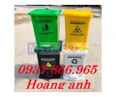 Thùng rác nhựa HPDE 15l, thùng rác các loại, bán thùng rác đạp chân tại hà nội