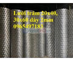 Lưới trám ô 20x40, lưới mắt cáo 20x40, lưới dập giãn mắt 20x40 , lưới hình thoi ô 20x40