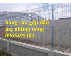 Hàng rào lưới thép mạ kẽm , mạ kẽm nhúng nóng kiểu dáng gập 2 đầu, chấn sóng trên thân