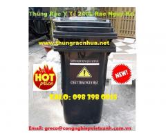 Thùng rác y tế 240 lít - Rác nguy hại