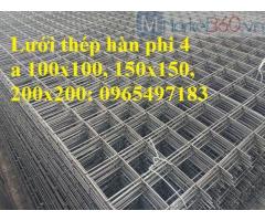 Lưới thép hàn phi 4 ô 100x100, 150x150, 200x200mm đổ sàn đổ bê tông