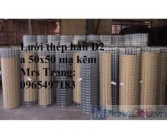 Lưới thép hàn mạ kẽm ô vuông 50x50mm dày 2 ly, 2.5ly , 3 ly , 4ly