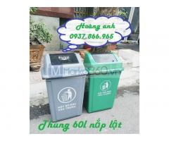 Thùng đựng rác 60l nắp lật, thùng rác, thùng 60l, thùng đựng rác 60l, thùng rác nhựa