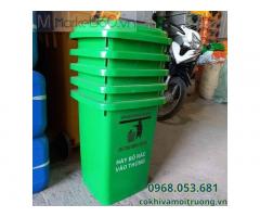 Thùng rác nhựa HDPE 30 lít, 60 lít, 120 lít, 240 lít màu xanh lá giá sỉ & lẻ tại tp HCM