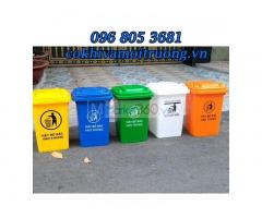 Thùng rác nhựa HDPE 30 lít, 60 lít, 120 lít, 240 lít màu xanh lá giá sỉ & lẻ tại tp HCM