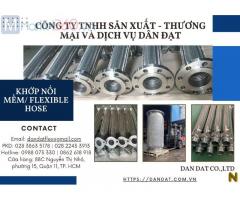 Khớp nối mềm nối ren, Khớp chống rung, Khớp nối mềm inox nối bích